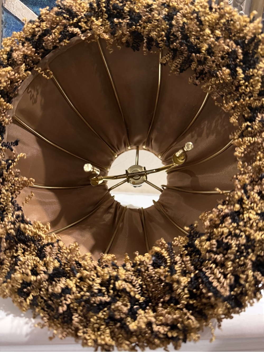 Vintage Black & Gold Fringe Lamp Shade Hollywood Regency Style - Picture 3 of 6